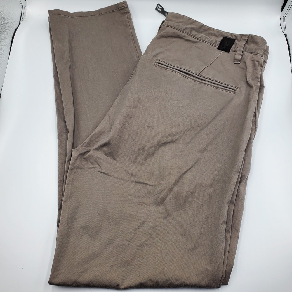 Vuori Meta Pant Mens 36 Khaki Brown Stretch Cotton Chino Slim Straight V433